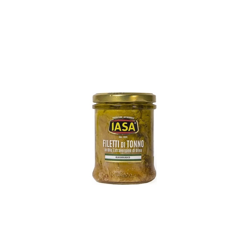 Organic tuna fillets in extra virgin olive oil