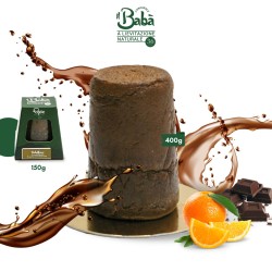 Babà in a jar with dark chocolate