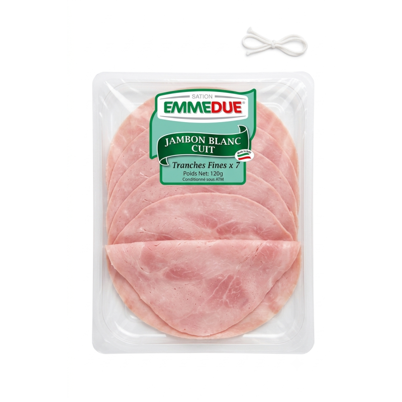 Sliced cooked ham