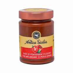 Cherry tomato, aubergine and swordfish sauce