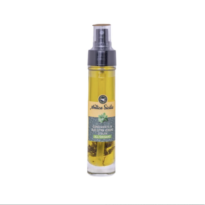 Extra virgin olive oil based condiment with oregano