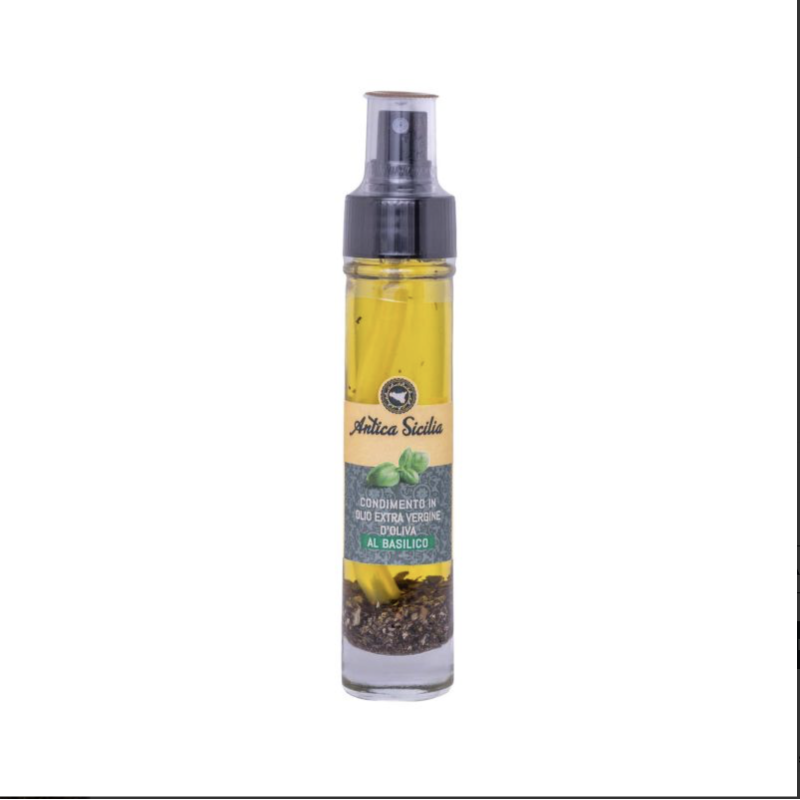 Condimento a base di olio extravergine d'oliva al basilico