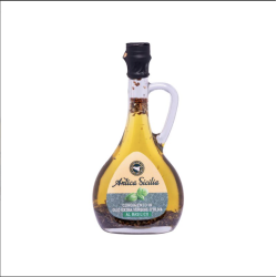 Condiment à base d'huile d'olive extra vierge au basilic