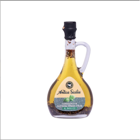 Condimento a base di olio extravergine d'oliva al basilico
