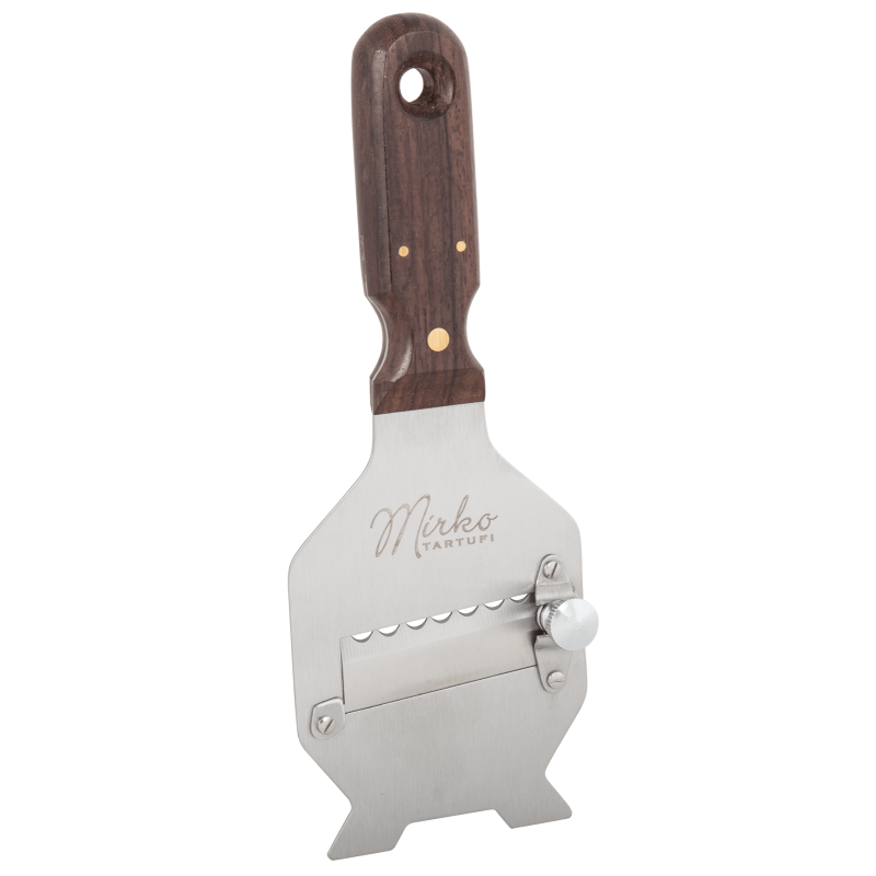 Steel and wood truffle slicer